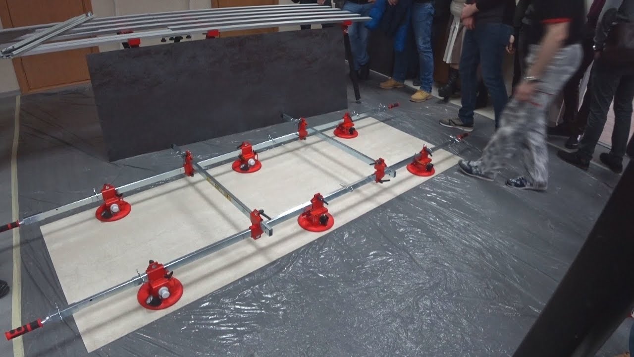 Подготовка и укладка крупноформатной плитки, весь процесс.